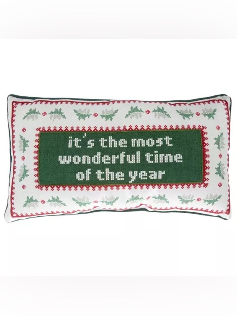 Most Wonderful Time Cross Stitch Pillow